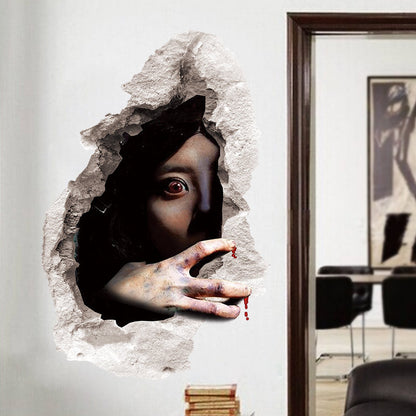 Halloween Scary 3D Waterproof Removable Wall Stickers 1499