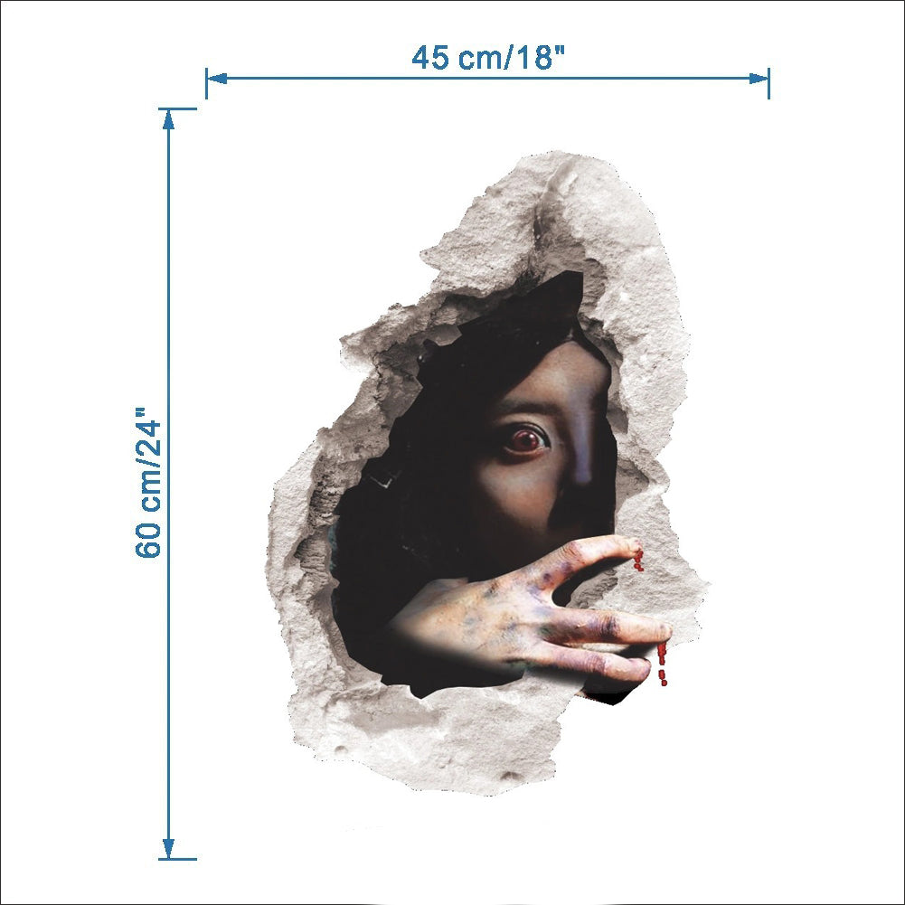 Halloween Scary 3D Waterproof Removable Wall Stickers 1499