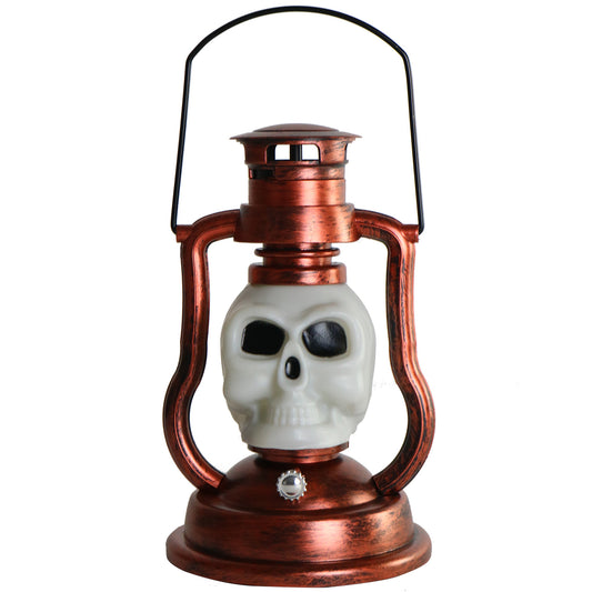Halloween Colorful Skull Vintage Oil Lamp - Copper/Colorful LED